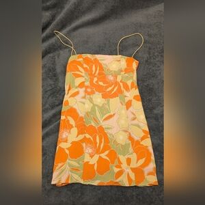 Floral Orange and Green Dress